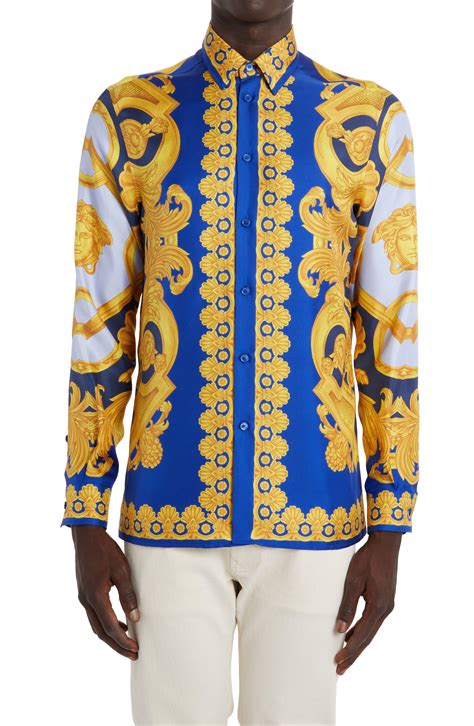 cheap versace button up shirt|Versace button up shirt men.